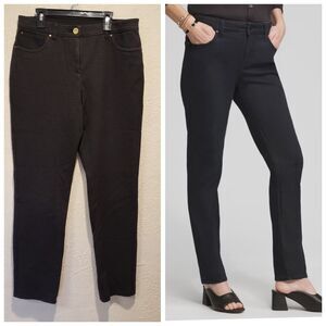 Chicos So Slimming Peyton Dress Business Casual Stretch Pants Womens 1 US Brown